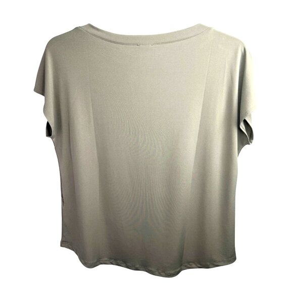 Chicos Womens Sage Green Short Sleeve Top Size 2 - Picture 2 of 11